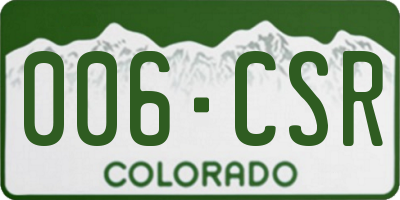 CO license plate 006CSR