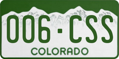 CO license plate 006CSS
