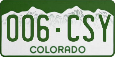 CO license plate 006CSY