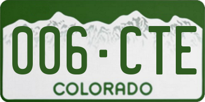 CO license plate 006CTE