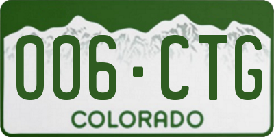 CO license plate 006CTG