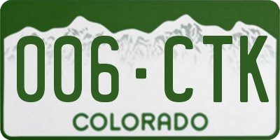 CO license plate 006CTK