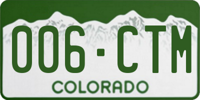 CO license plate 006CTM
