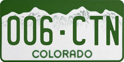 CO license plate 006CTN