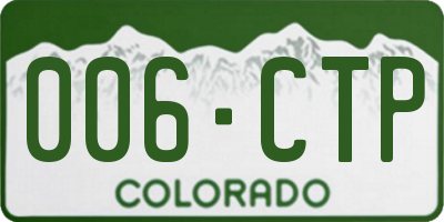 CO license plate 006CTP