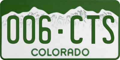 CO license plate 006CTS