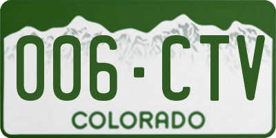 CO license plate 006CTV