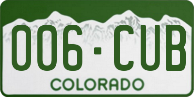 CO license plate 006CUB