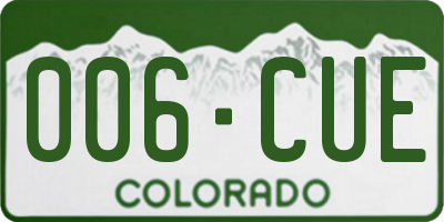 CO license plate 006CUE