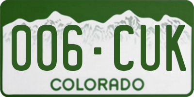 CO license plate 006CUK