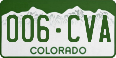 CO license plate 006CVA