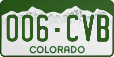 CO license plate 006CVB
