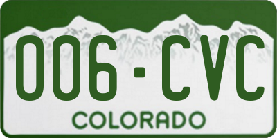 CO license plate 006CVC
