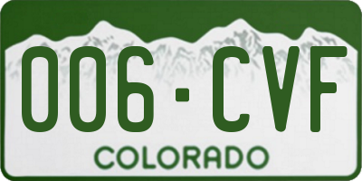 CO license plate 006CVF