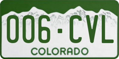 CO license plate 006CVL