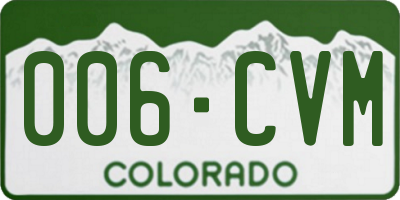 CO license plate 006CVM