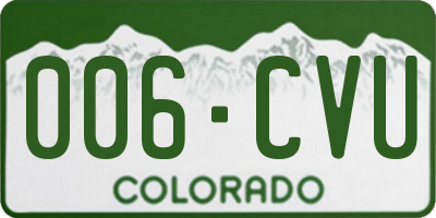 CO license plate 006CVU