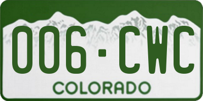 CO license plate 006CWC