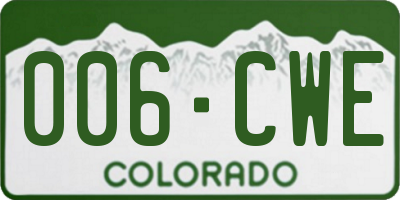 CO license plate 006CWE