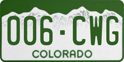 CO license plate 006CWG