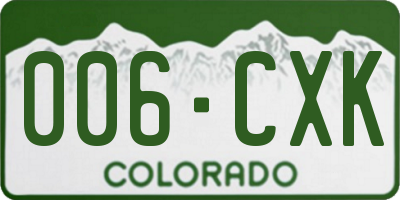 CO license plate 006CXK