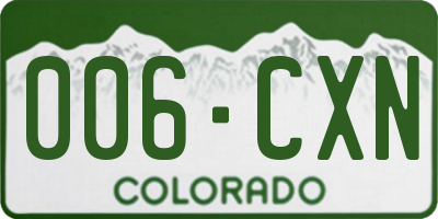 CO license plate 006CXN
