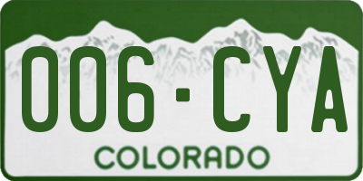 CO license plate 006CYA