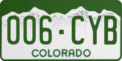 CO license plate 006CYB