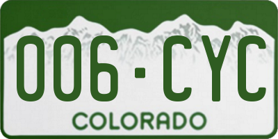 CO license plate 006CYC