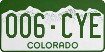 CO license plate 006CYE