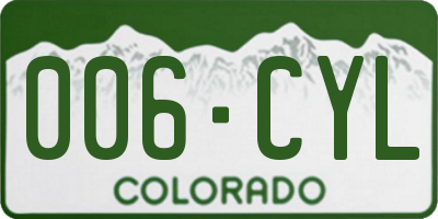 CO license plate 006CYL