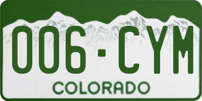 CO license plate 006CYM