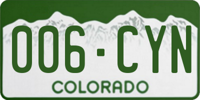 CO license plate 006CYN