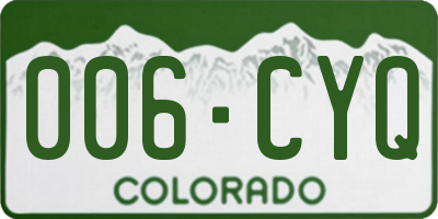 CO license plate 006CYQ