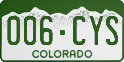 CO license plate 006CYS