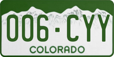 CO license plate 006CYY