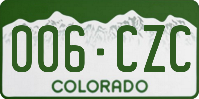 CO license plate 006CZC