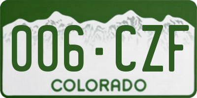 CO license plate 006CZF
