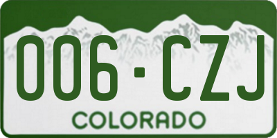 CO license plate 006CZJ
