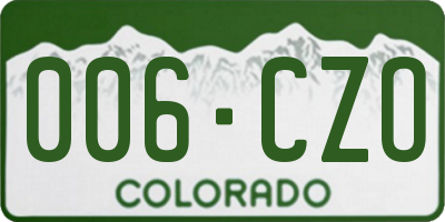 CO license plate 006CZO