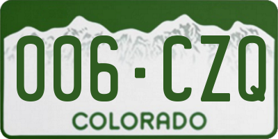CO license plate 006CZQ