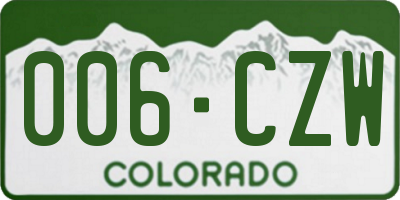 CO license plate 006CZW