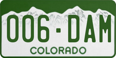 CO license plate 006DAM