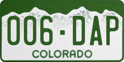 CO license plate 006DAP