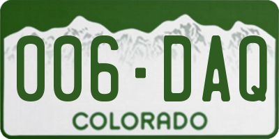 CO license plate 006DAQ
