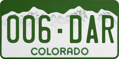 CO license plate 006DAR