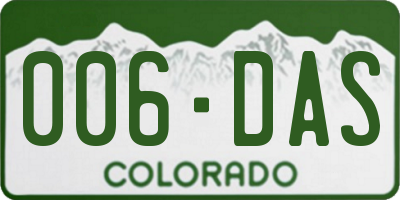 CO license plate 006DAS