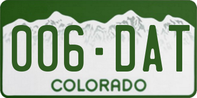 CO license plate 006DAT