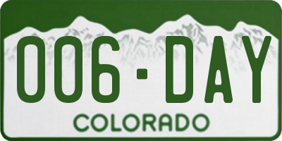 CO license plate 006DAY