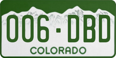 CO license plate 006DBD